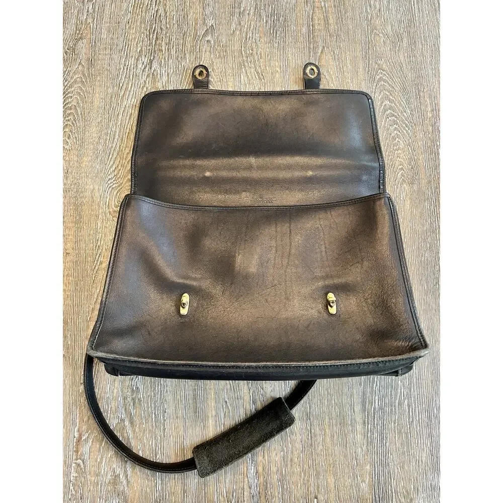 Jack Georges University Professional Leather Briefcase Messenger Bag USA VTG